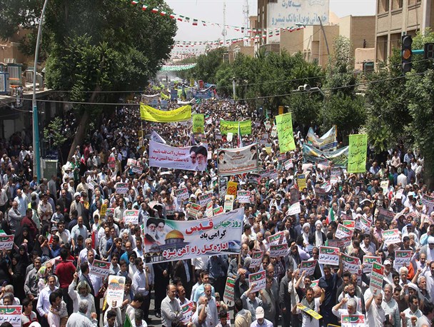 طنین فریاد «مرگ بر اسرائیل» در دارالعباده