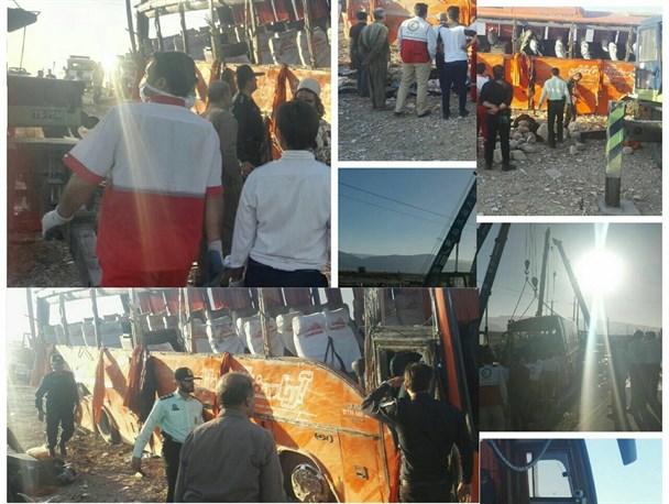 جان باختن ۲ دانش آموز مینابی در حادثه واژگونی اتوبوس