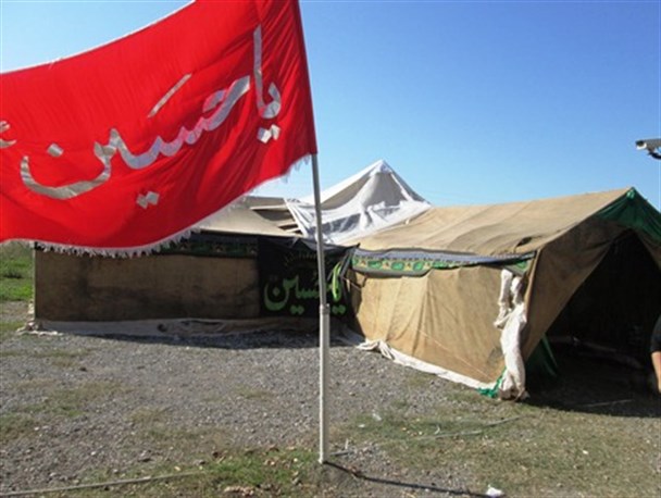 برپایی خیمه عزای حسینی در پیام نور علی آبادکتول+تصاویر