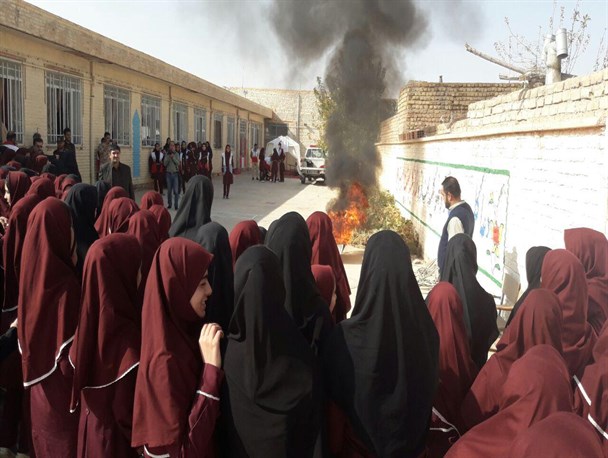 مانور پدافند غیر عامل در مدارس جاجرم+گزارش تصویری
