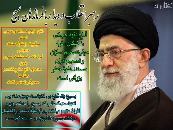 عکس نوشته/ محور بیانات مقام معظم رهبری در دیدار با فرماندهان بسیج
