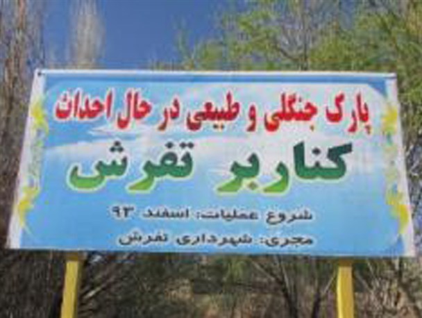 روشنایی فاز اول پارک جنگلی کناربر تفرش تا نوروز امسال انجام می شود