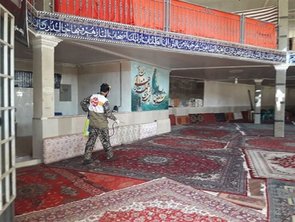 ۹۳ مسجد در مقابله با ویروس کرونا ضدعفونی شد+ تصاویر