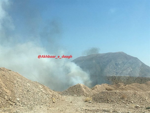 آتش گرفتن سایت دفن زباله سروستان/ پوشیده شدن بخش وسیعی از آسمان زیبای سروستان با دود آلوده زباله