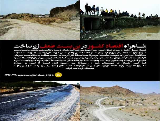 عکس نوشته/شاهراه اقتصاد کشور در بن‌بست ضعف‌زیرساخت‌