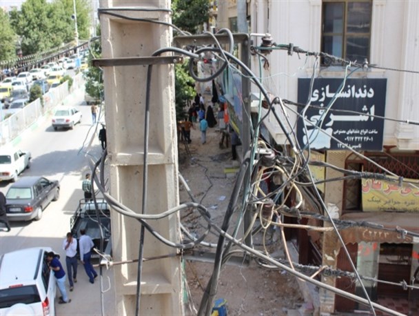 برق کشی معابر شهری به شیوه نوین در یاسوج + تصویر