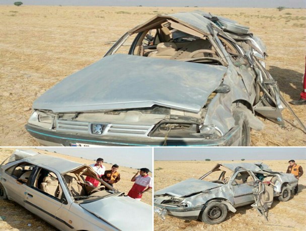واژگونی خودرو 405 در محور دیلم به بهبهان، پنج مصدوم برجای گذاشت