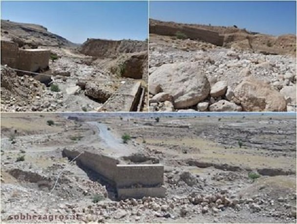 زخم کهنه 9 ساله سیل بر تن روستای پشت تاوه شهرستان دنا+تصاویر