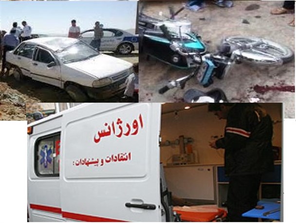 برخورد یک دستگاه کامیون با موتور سیکلت در رودهن/واژگونی یک دستگاه خودری پراید در آبسرد/سقوط کارگر در حین گردو تکانی در باغ‌های دماوند