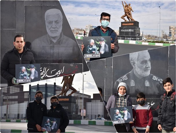 عکس یادگاری مردم دیارآفتاب با اسطوره ایرانی