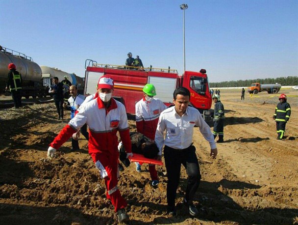 مانور امداد و نجات در راه آهن بین‌المللی سرخس برگزار شد+ تصاویر