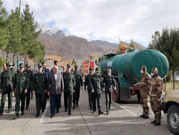 بازدید استاندار کرمانشاه از ادوات سپاه برای مبارزه با ویروس کرونا