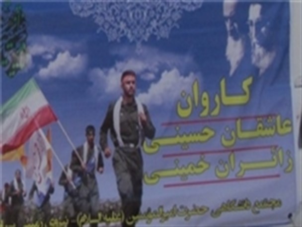 کاروان عاشقان حسینی زائران خمینی از دلیجان عبور کرد