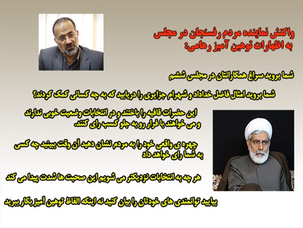 واکنش نماینده مردم رفسنجان در مجلس شورای اسلامی به اظهارات توهین آمیز رهامی/گرافیک
