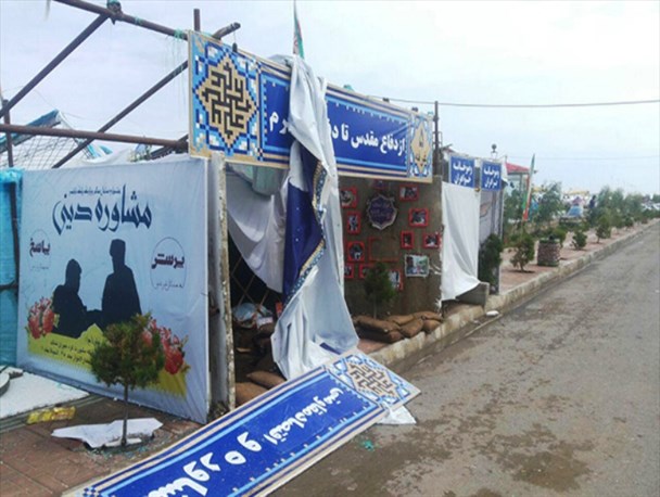 خسارت طوفان به زیرساخت‌های جشنواره ساحل سالم بابلسر +تصاویر