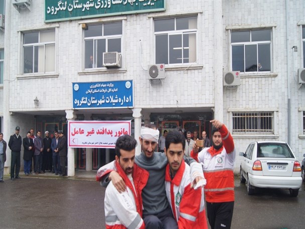 برگزاری مانور مشترک پدافند غیر عامل ادارات در شهرستان لنگرود + تصاویر