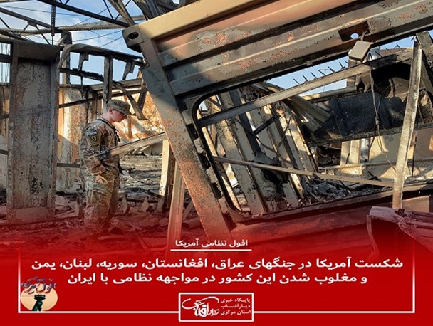 شکست آمریکا در جنگهای غرب آسیا و مغلوب شدن این کشور در مواجهه نظامی با ایران