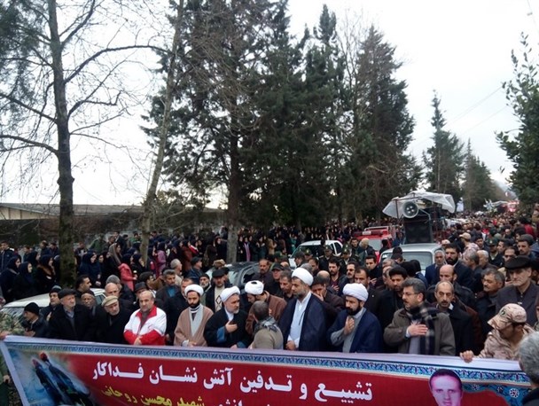 آتش نشان شهید محسن روحانی در رضوانشهر تشییع شد + تصاویر