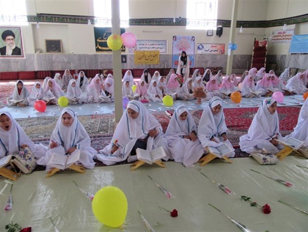 جشن گلریزان الرحمن با حضور نونهالان قرآنی در ماهنشان+تصاویر