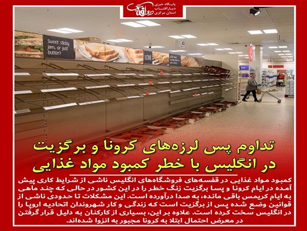 تداوم پس لرز‌ه‌های کرونا و برگزیت در انگلیس با خطر کمبود مواد غذایی