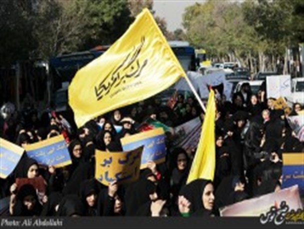 اوج نفرت خراسانی ها از شیطان بزرگ در راهپیمایی 13 آبان + تصاویر