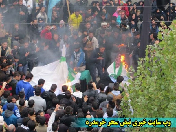 تصاویر/مراسم خیمه سوزان عصر عاشورای خرمدره