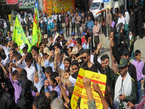 گزارش تصویری راهپیمایی باشکوه۱۳آبان ماه در عنبرآباد