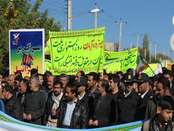 فریاد مرگ بر آمریکا در دیواندره طنین انداز شد/تصاویر