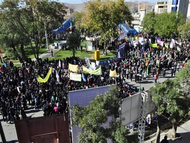 انزجار مردم بوکان از استکبار جهانی در روز 13 آبان + تصاویر