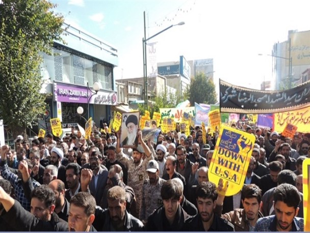غریو مرگ بر آمریکا در شهر کرد طنین‌انداز شد + گزارش تصویری