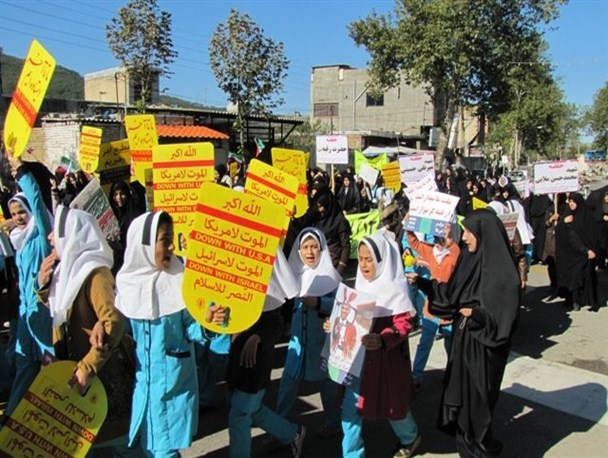 راهپیمایی 13 آبان در نوده خاندوز + تصاویر