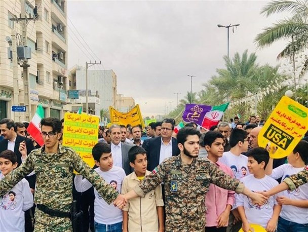 نواخته شدن زنگ استکبار ستیزی در بوشهر/بوشهری‌ها حماسه آفریدند