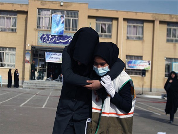 بمباران هوایی در مدرسه نسترن قزوین