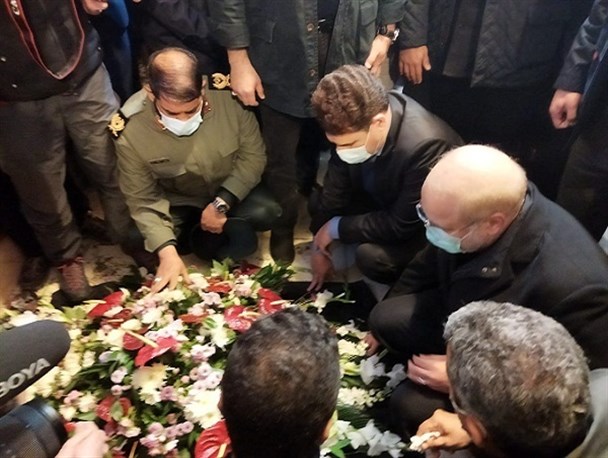 ادای احترام رئیس مجلس به مقام شامخ سیدالشهدای جبهه مقاومت