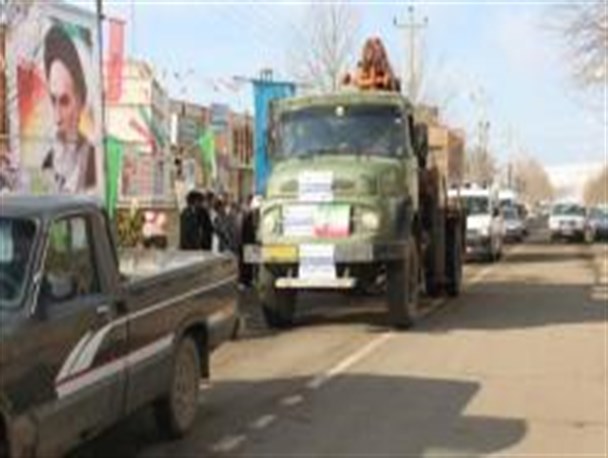 رژه خودرویی در شهر ستان هریس برگزار شد