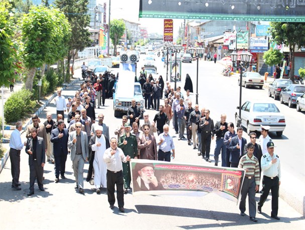 برپایی دسته عزاداری ارتحال امام خمینی (ره) در خمام / تصاویر
