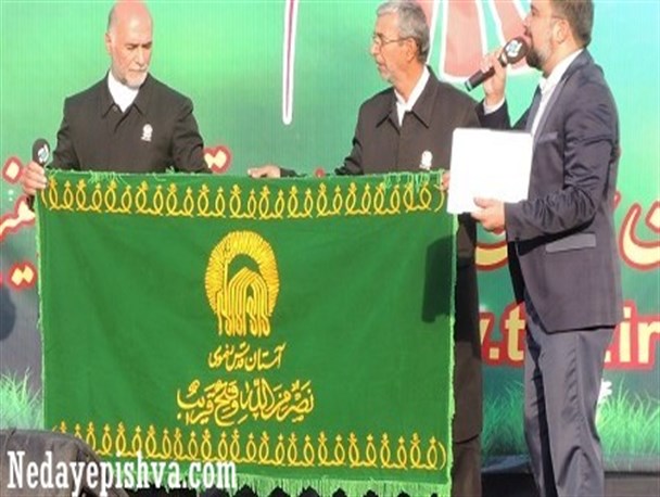 اهتزاز پرچم حرم مطهر امام رضا (ع) در شهرستان پیشوا + تصاویر