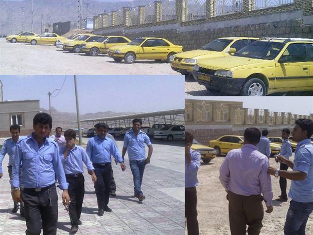 تجمع اعتراض آمیز مسافرکشهای ویژه برون شهری بهمئی درب فرمانداری+تصاویر