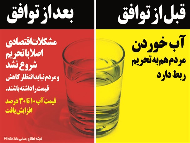 عکس نوشته/قیمت آب 10 تا 30 درصد افزایش یافت