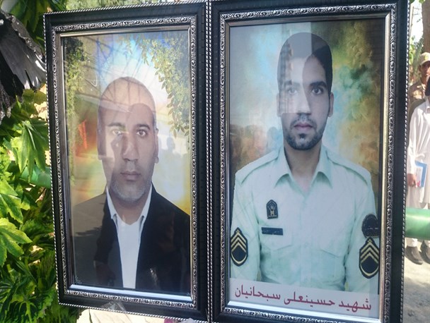 گزارش تصویری از تشییع پیکر مطهر مامور انتظامی و معلم شهید در ایرانشهر