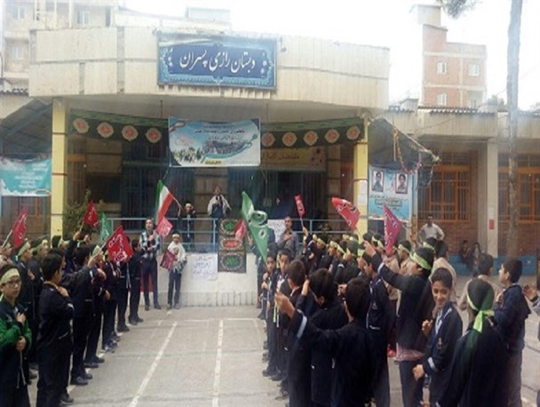 مراسم بدرقه دانش آموزان گرگانی شرکت کننده در پیاده روی اربعین+تصاویر