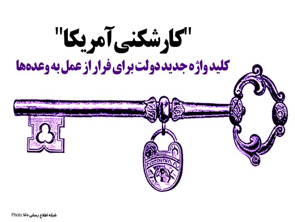پوستر/"کارشکنی آمریکا"  کلید واژه جدید دولت برای فرار از عمل به وعده‌ها
