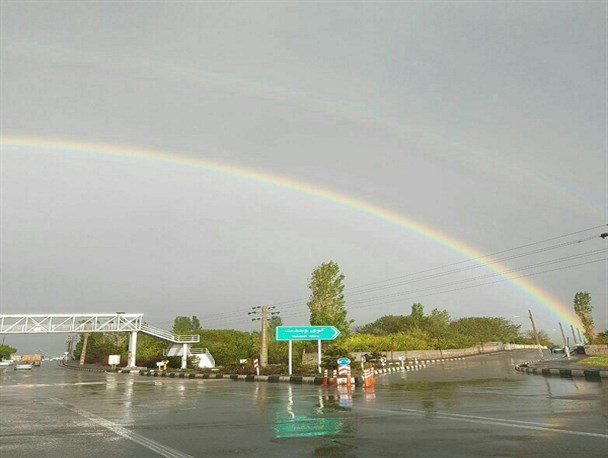 زنجان و یک رنگین کمان زیبای بهاری