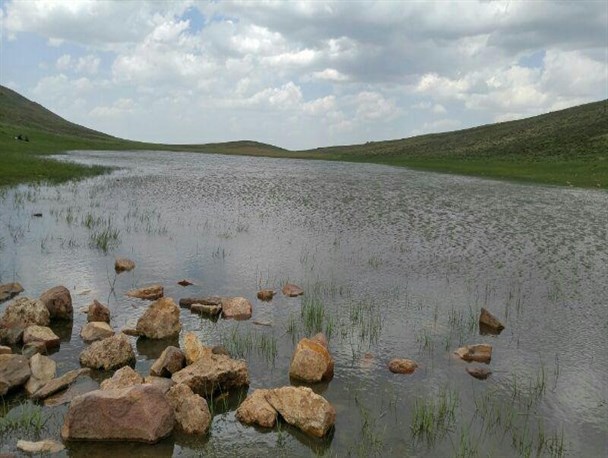 زیبایی های تالاب بهاری قاراگول در روستای وارث آباد خلخال