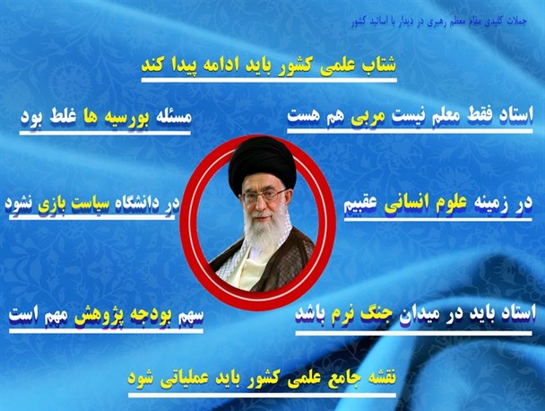 جملات کلیدی مقام معظم رهبری در دیدار با اساتید