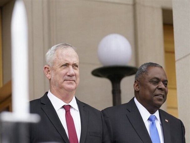 گانتز با وزیر دفاع آمریکا درباره اوضاع غزه گفت‌وگو کرد