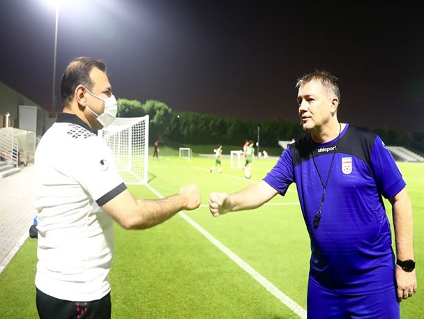 حضور رئیس فدراسیون در تمرین تیم ملی فوتبال