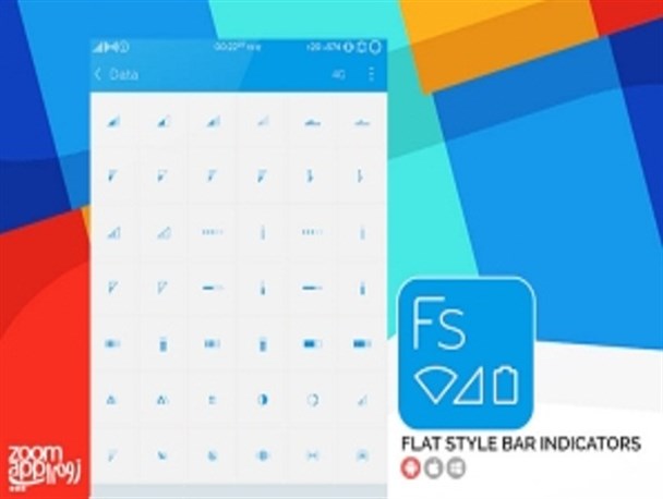 تغییر آیکن های استاتوس بار اپلیکیشن Flat Style Bar