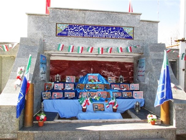 یادمان شهدای زینبیه و ثارالله میانه غبارروبی و گلباران شد