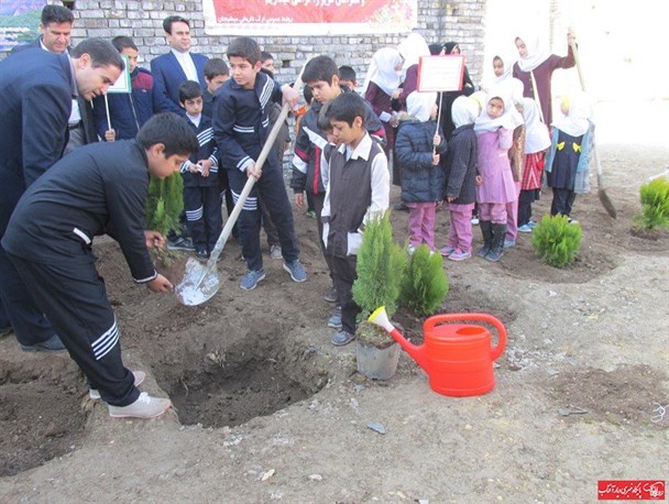 کاشت ۱۰۵ اصله نهال در ارگ تاریخی میشیجان خمین+ عکس